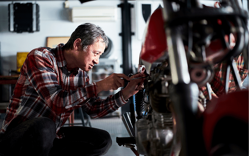 屋内でじっくりメンテナンス